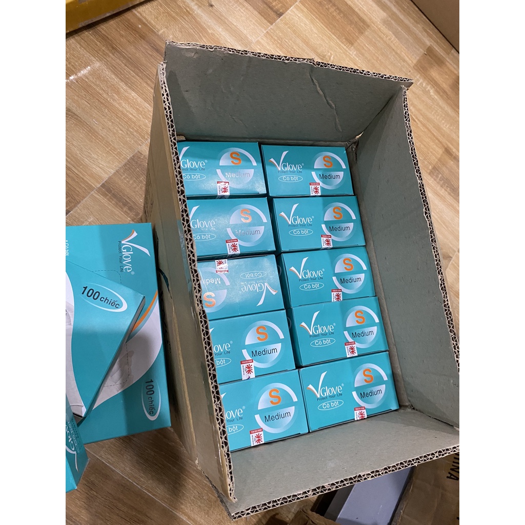 Găng tay y tế | bao tay y tế VGlove có bột và không bột hộp 100 chiếc