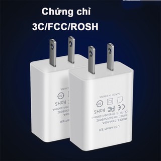 Củ sạc nhanh điện thoại cổng USB nguồn 5V 1A/2A cho camera, đèn LED, vợt muỗi, bàn chải đánh răng điện -SL001/002