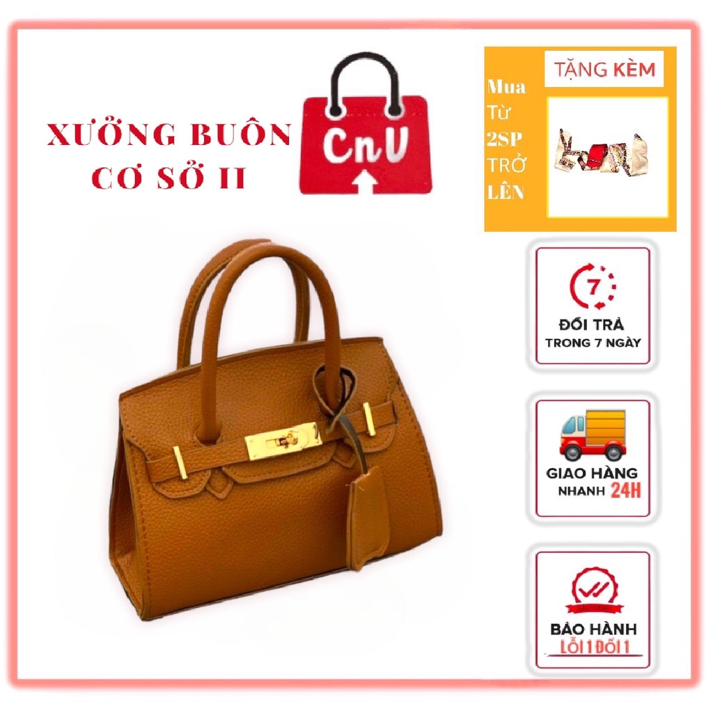 Túi xách hờ mờ da hạt gạo size 22