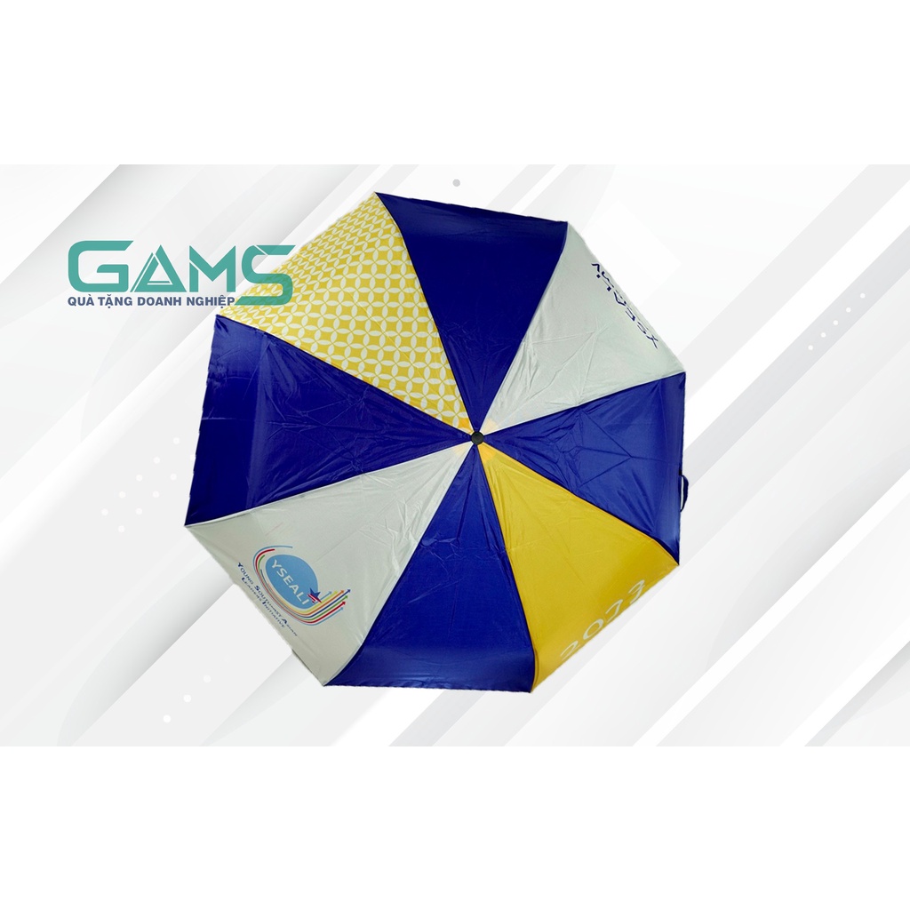 Dù gấp 3 tự động 2 chiều đã in logo như hình
