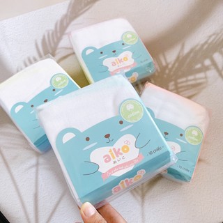 Khăn gạc sữa xuất Nhật cho bé Aiko gói 10 cái 4 lớp 2 kích thước - Khăn sữa xô cho bé
