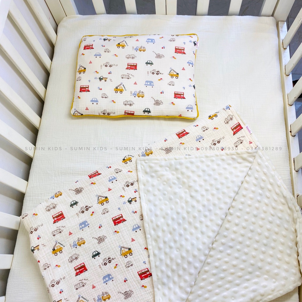 Set chăn gối cho bé vải xô Muslin Organic SUMIN