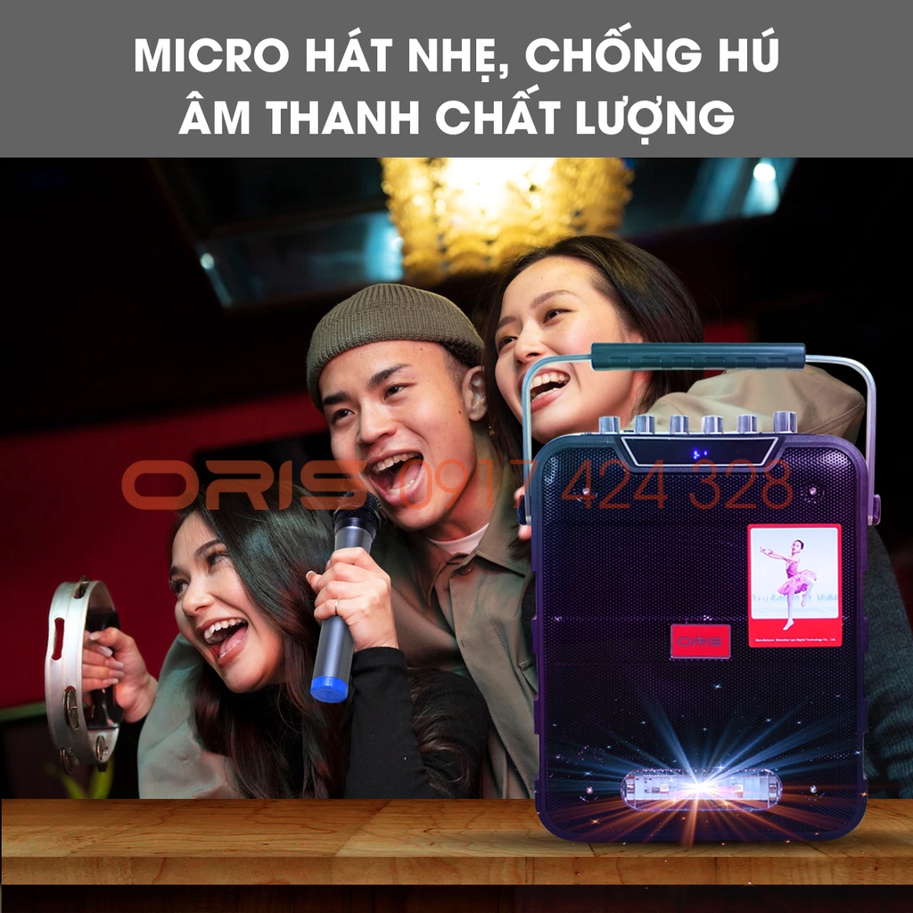 Loa karaoke bluetooth tích hợp tính năng Livestream Oriss TO-788 kèm 02 micro sóng UHF chất lượng cao - ORIS Profesional