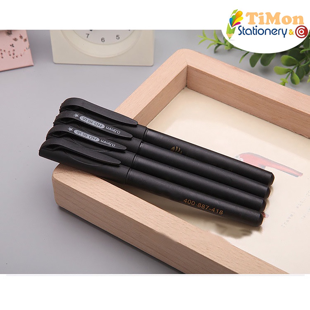 Bút bi có nắp TM stationnery,mực Gel- ngòi 0.5mm - mực đen- mã bút TM02
