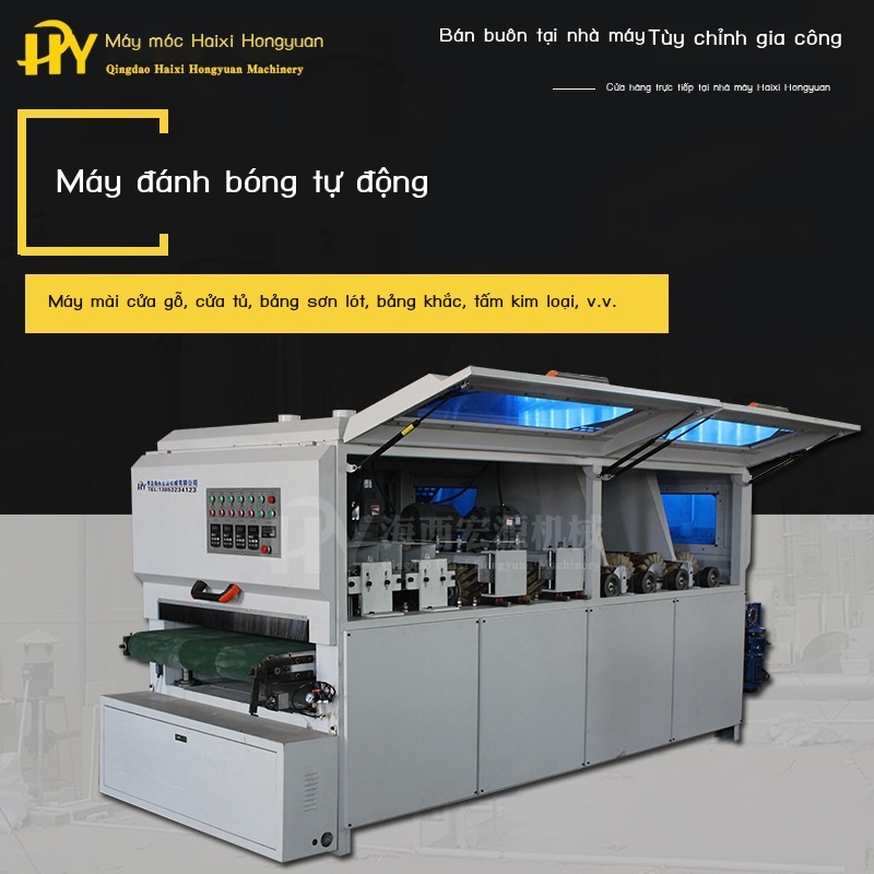 Máy chế biến gỗ chà nhám định hình tự động đánh bóng mài râu trắng cửa tủ vỉ