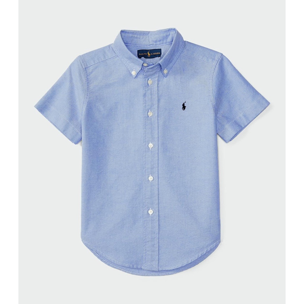 Áo Sơ Mi Tay Ngắn Chất Mềm Màu Trơn & In Hình Mini cho Bé Trai