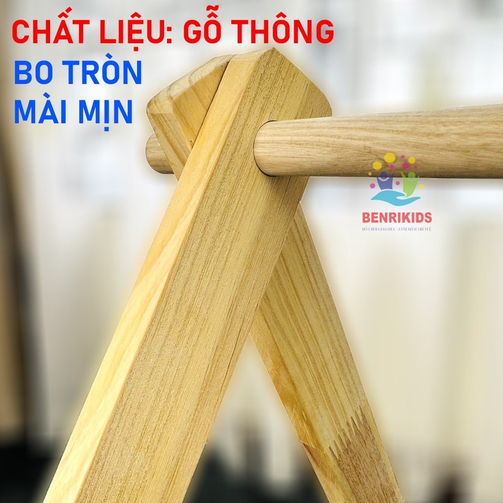 Kệ Chữ A Bằng Gỗ Cho Bé Đồ Chơi Vận Động Cho Bé Sơ Sinh BENRIKIDS