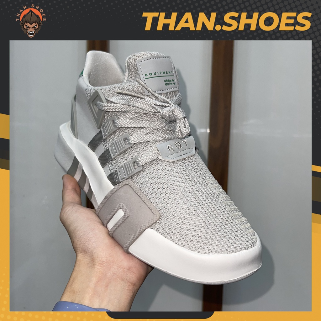 Giày EQT Basketball Adv Running Grey Ash Green, EQT Xám Xanh Lá Than.Shoes - Than.Shoes