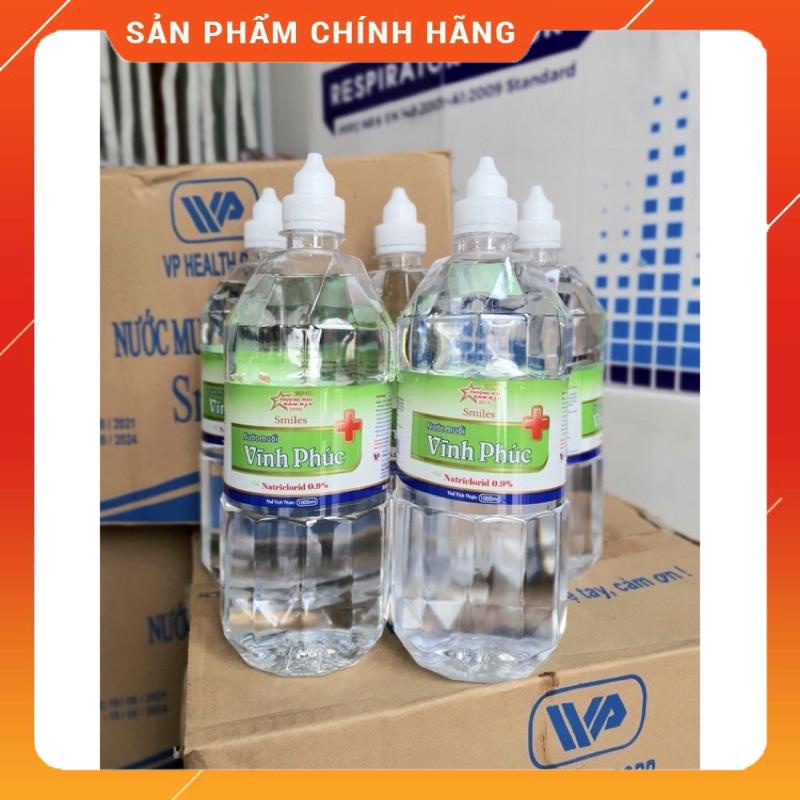 Thùng 12 Chai nước muối Vĩnh Phúc 1000ml