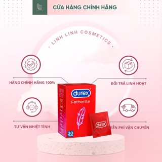 (che tên sản phẩm cho khách đặt hàng) [Mẫu mới] Bao cao su durex Fetherlite nội địa Úc hộp 30 cái