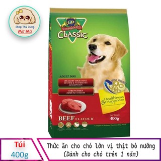 Thức ăn cho chó lớn vị thịt bò nướng - Thức ăn cho chó CP Classic 400g
