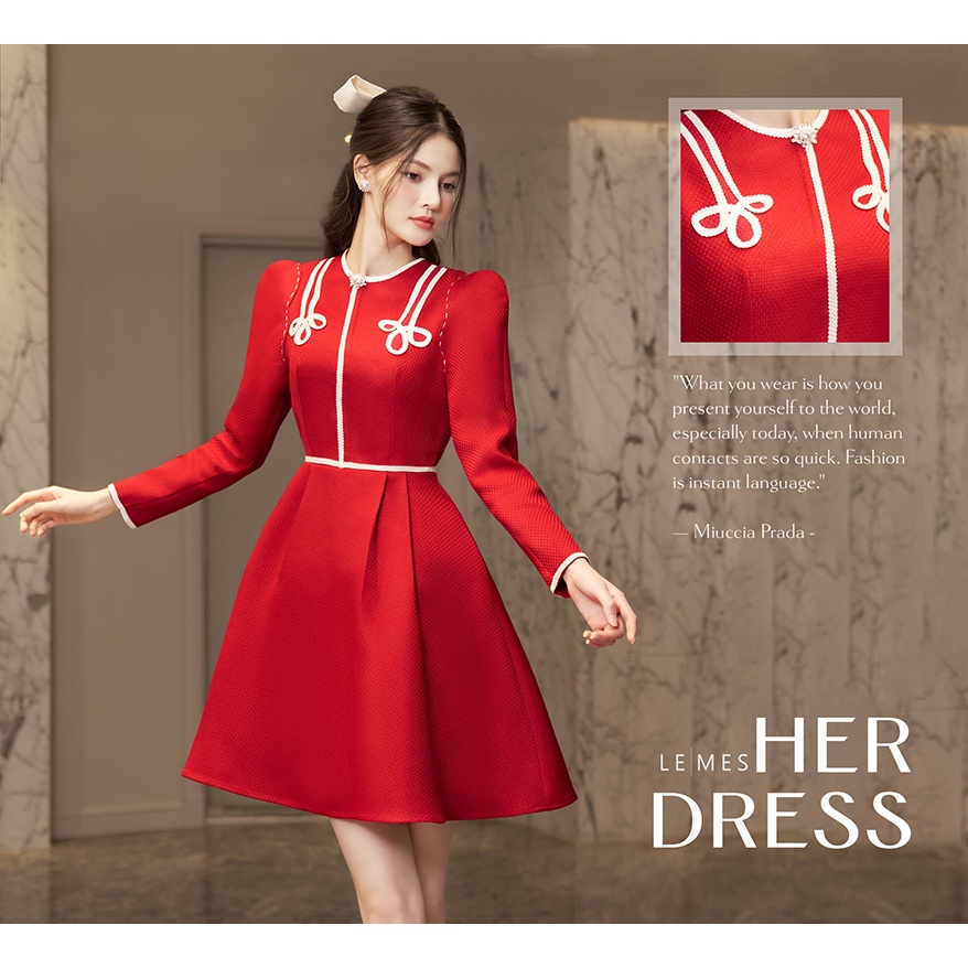 LEMES - Đầm dạ tweed HER DRESS