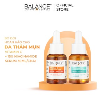 Combo serum ngừa mụn, giảm thâm và làm sáng da Balance Vitamin C và Niacinamide Serum 30ml/chai
