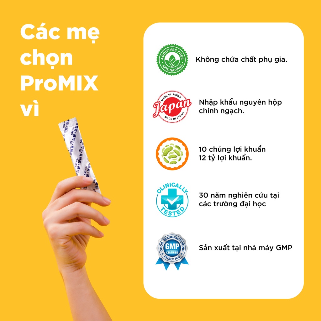 MEN VI SINH PRO MIX - BỔ SUNG LỢI KHUẨN TỐI ƯU CHO BÉ