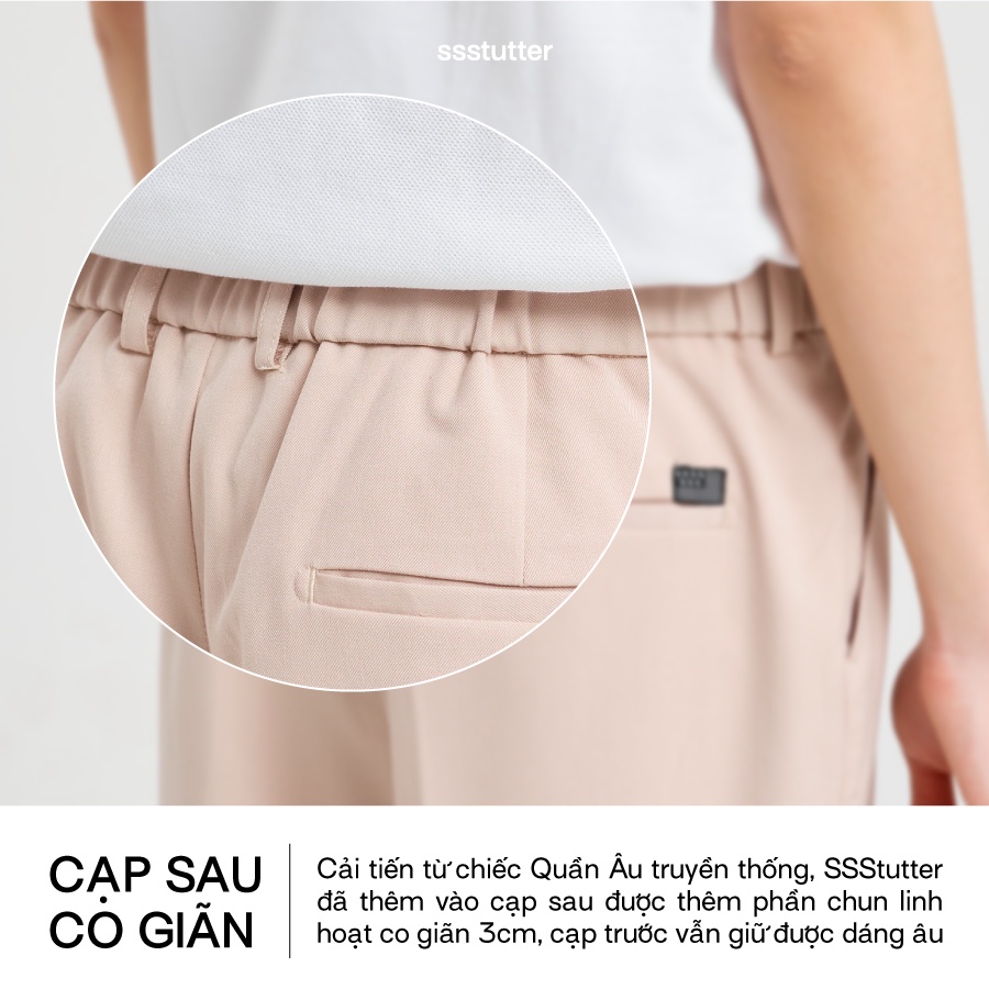 Quần âu ống suông cạp chun thông minh nam SSSTUTTER co giãn vòng bụng vận động thoái mái dáng crop công sở SMART PANTS