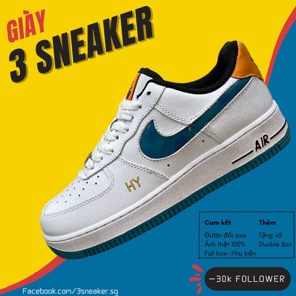 Giày Nyke Air Force 1 Low Hyper Green, AF1 Trắng HY Xanh ; Fullbox, Full Phụ Kiện
