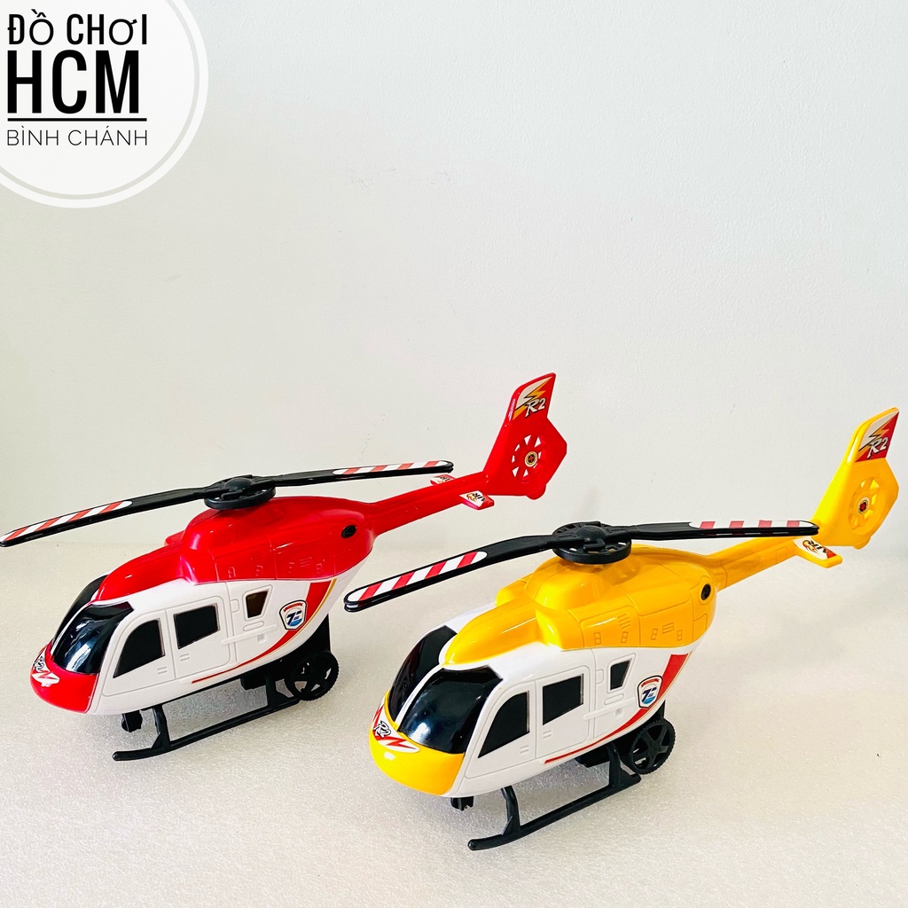 Đồ chơi trẻ em máy bay trực thăng helicopter đà đẩy dành cho bé thích mô hình xe bánh trớn JF369-1