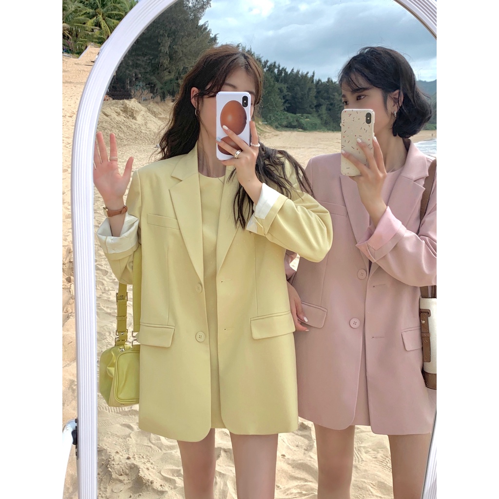 (Hàng Đẹp)Ảnh thật 3 hình cuối-HC988.Áo blazer thời trang xuân thu phong cách Hàn Quốc