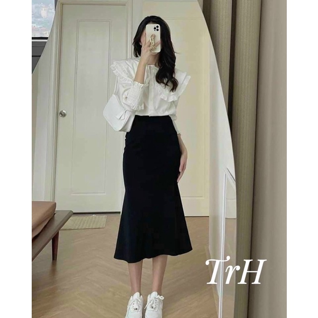 Chân Váy Đuôi Cá Chất Thun Lưng Chun Dáng Dài Phong Cách Hàn Quốc