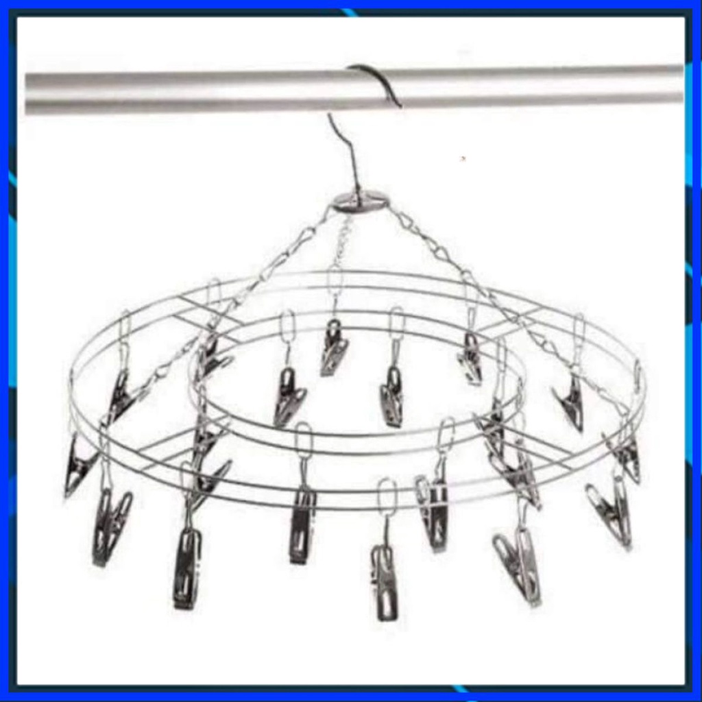 MÓC PHƠI TRÒN NHIỀU kẹp inox ,phơi tất vớ , quần áo lót, dụng cụ sắp xếp nhà cửa