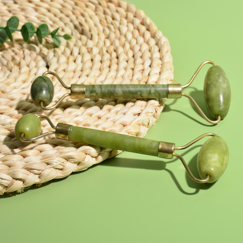 Cây Lăn Mặt - Con Lăn Massage Mặt Hai Đầu Bằng Đá Tự Nhiên, Mát Xa Mặt Giúp Nâng Cơ Thon Gọn Mặt