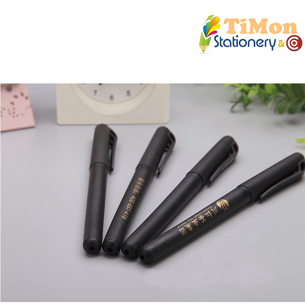 Bút bi có nắp TM stationnery,mực Gel- ngòi 0.5mm - mực đen- mã bút TM02