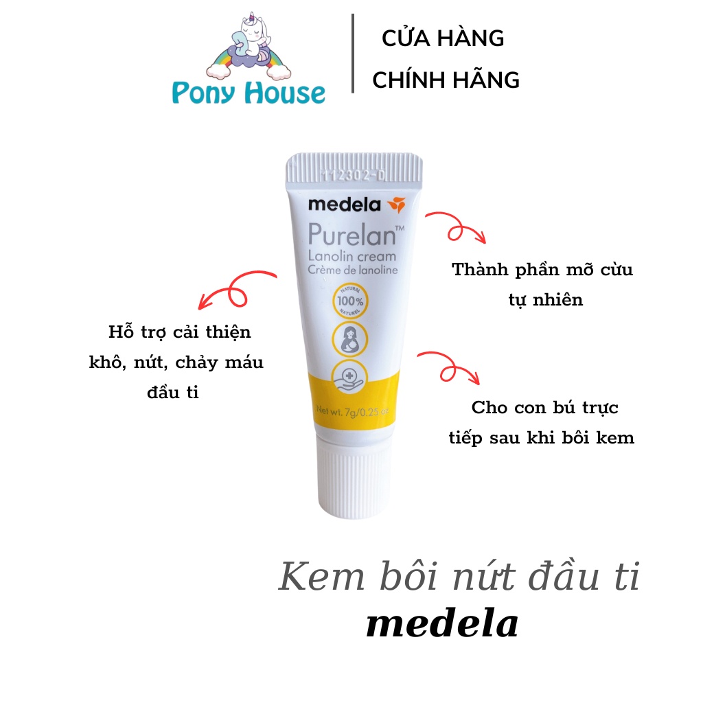 Kem nứt đầu ti Medela Purelan 7g, chiết xuất mỡ cừu