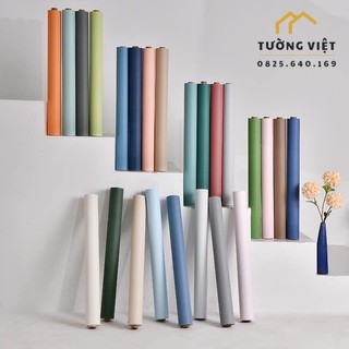 Giấy dán tường, decal dán có keo sẵn, hoa văn màu pastel 45cm x 10m