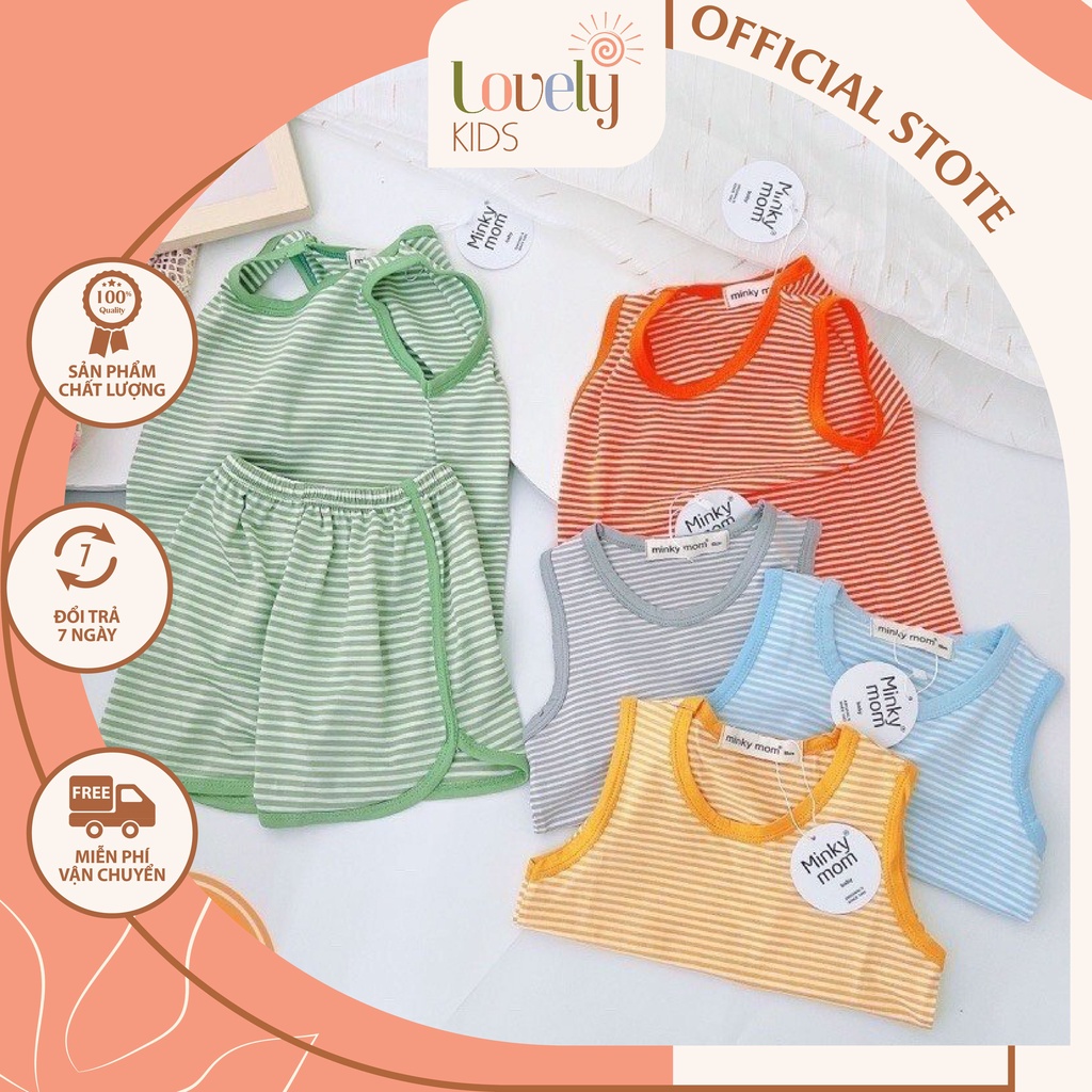 Bộ Quần Áo Ba Lỗ Thun Lạnh Cho Bé Trai Gái BA LỖ SỌC NHỎ