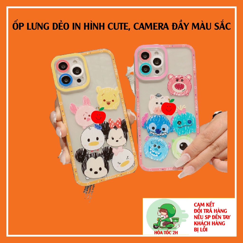 Ốp Lưng Dẻo Dành Cho Iphone Viền Vuông Chất Liệu TPU Dẻo In Hình Ngộ Nghĩnh Dễ Thương