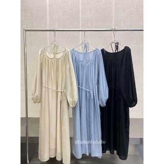 TAOXANH Váy maxi tay lỡ buộc dây cổ