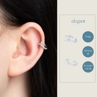  Khuyên tai vòng đá 8mm WHITE BUTTERFLY GEM HOOP Elegant  Giá 1 chiếc  