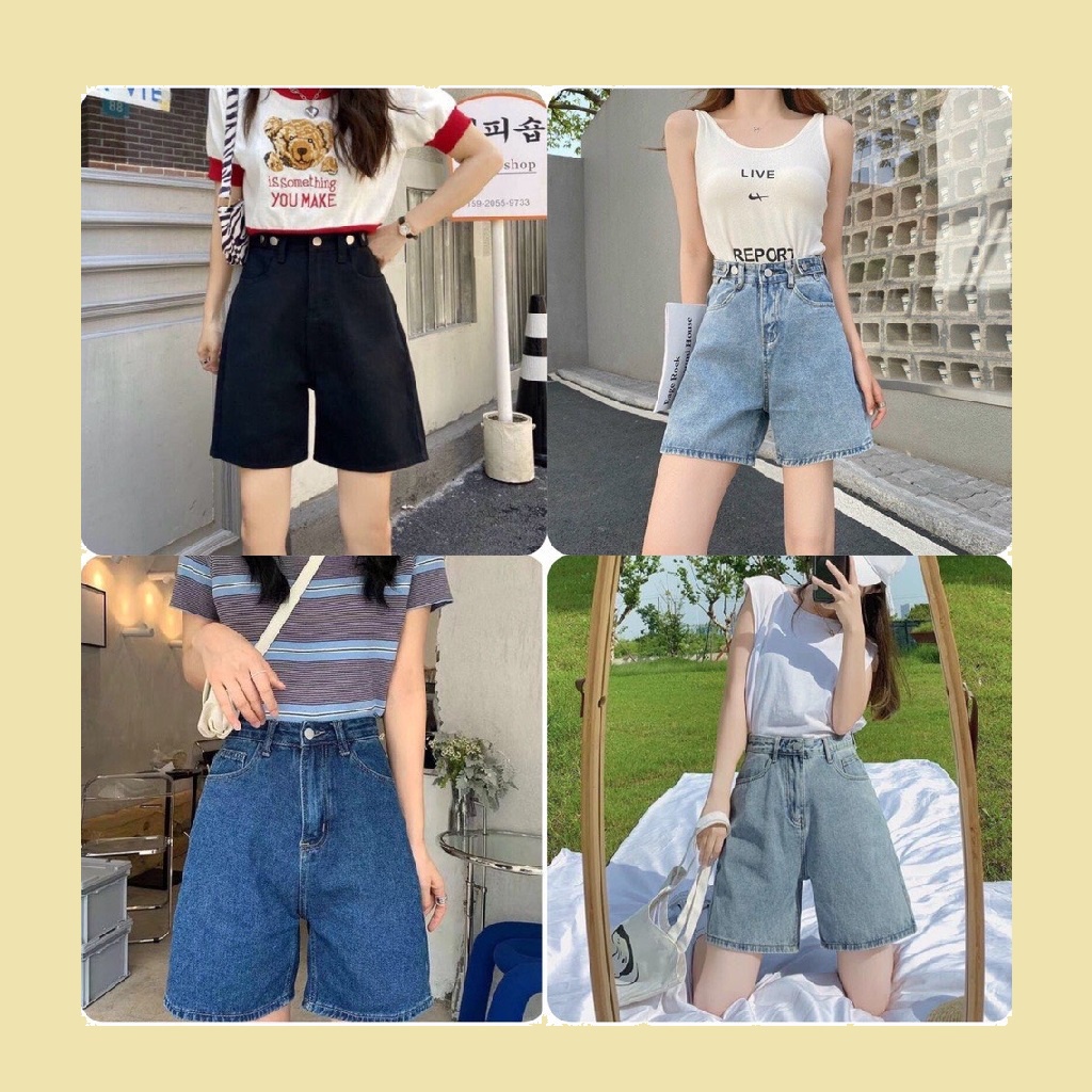 Quần short sooc ngố jean bò nữ jeans cạp cao style huyenjean_06 ms09 | BigBuy360 - bigbuy360.vn