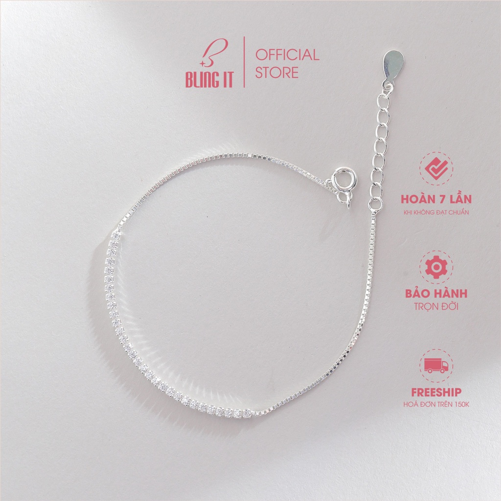 Lắc Tay Bạc Nữ BLING IT Đính Dải Đá Cao Cấp Sang Trọng, Lấp Lánh - BIVT144