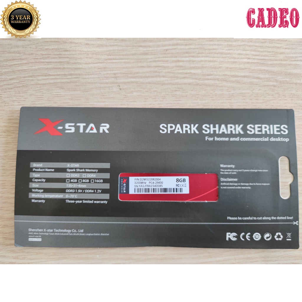 Ram PC DDR4 8GB BUS 2666/3200MHZ XSTAR có tản bảo hành chính hãng 36 tháng