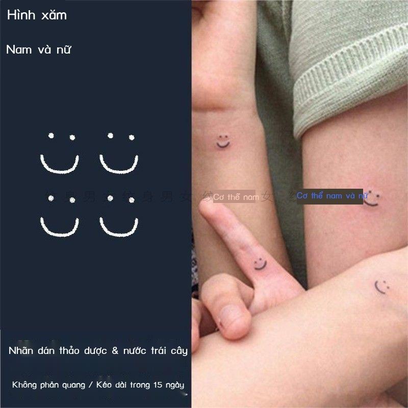 (HÀNG HOT)Cây thảo dược dán hình xăm mặt cười đơn giản ngón tay nước ép 26 chữ cái tiếng Anh miếng dán thảo dược không t