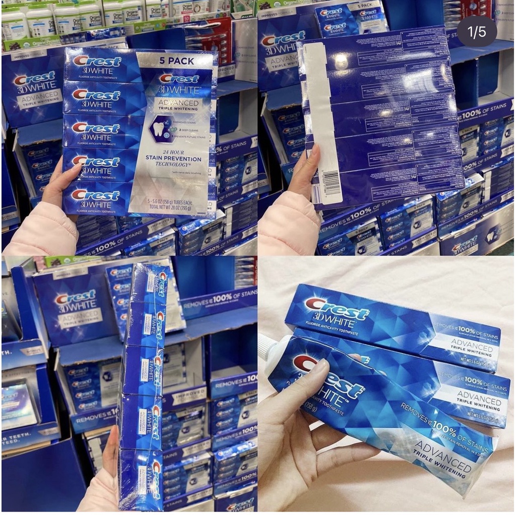 Kem Đánh Răng Crest 3D White Advanced Tripple Whitening