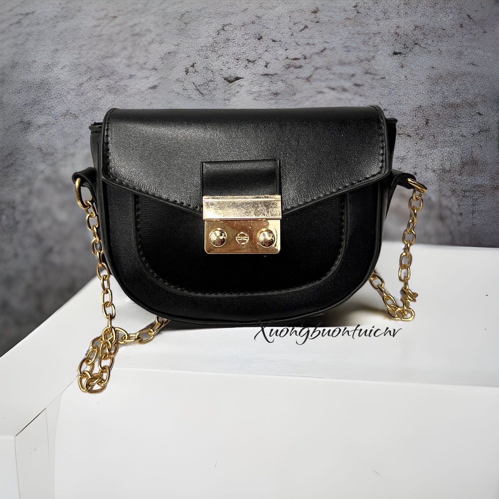 Túi xách nữ đeo chéo, đeo vai 2 khóa bấm thời trang