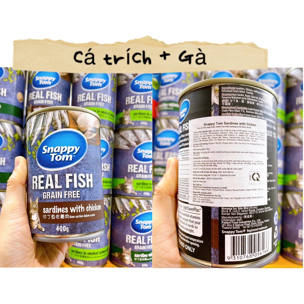 Pate Snappy Tom Real Fish cho mèo - Cá nguyên con - Thêm vị ngon cho Boss cưng