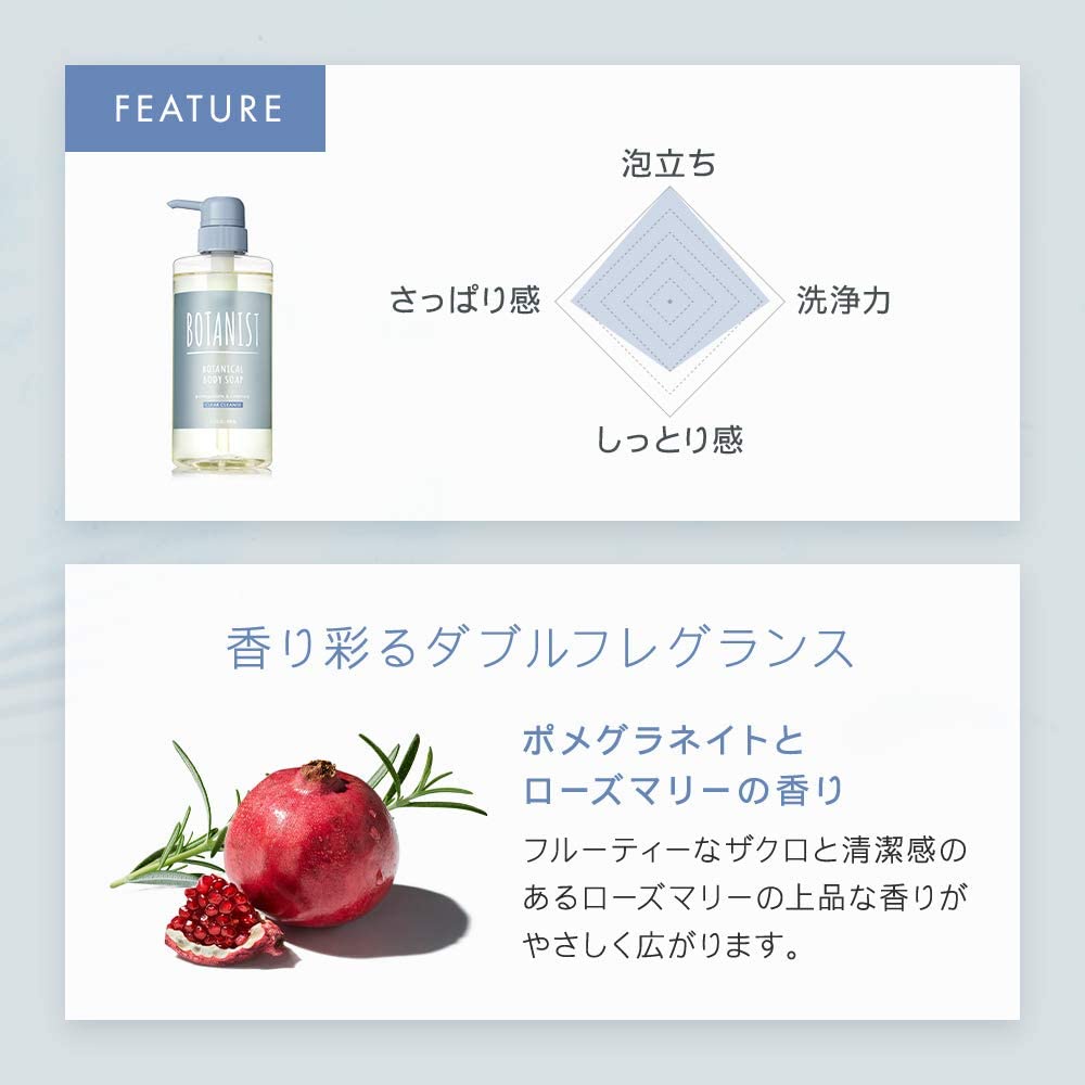 Sữa tắm Botanist Botanical body soap Hương pomegranate & rosemany  nội địa nhật 2 phân loại chai & bịch