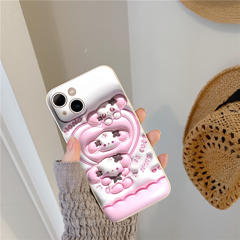 Ốp lưng iphone viền vuông chống sốc hình Nono hồng siêu cute 14131211 Pro Max SE X XR XS 8 7 6 Plus e5085