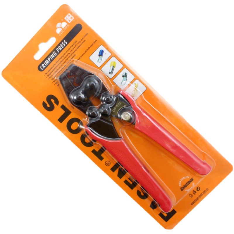 Kìm bấm cos tự động trợ lực chỉnh cữ dây 0,5-6 mm² có lẫy nhả cos dính, hàng xuất nhật