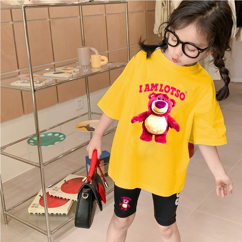Sét đồ GẤU DÂU LOSTO sành điệu cho bé 20kg-45kg mặc xinh dễ thương TILA FASHION thun cotton 100% đẹp