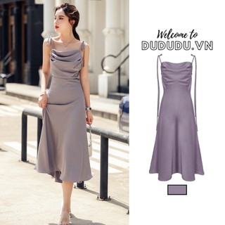 Váy lụa hai dây sang trọng đi đám cưới, đầm đi biển, dạ hội cổ đổ, dáng dài quyến rũ, phong cách cổ điển, thời trang mùa hè mới dành cho nữ