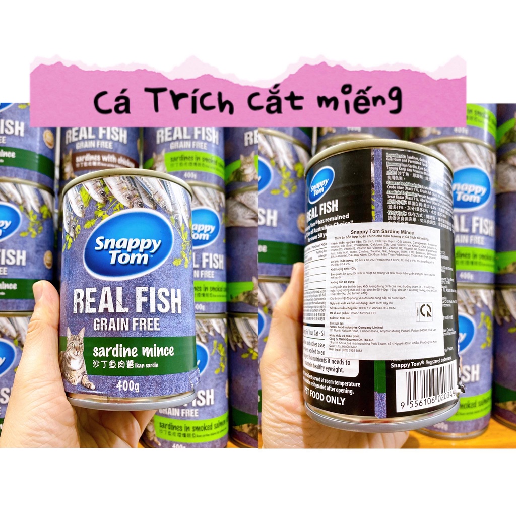 Pate Snappy Tom Real Fish cho mèo - Cá nguyên con - Thêm vị ngon cho Boss cưng
