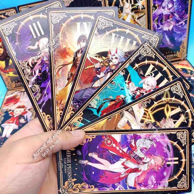 (Bản đẹp) Bài Tarot Genshin Impact đủ 78 lá - Bộ Ẩn chính 22 lá + Bộ Ẩn phụ 56 lá