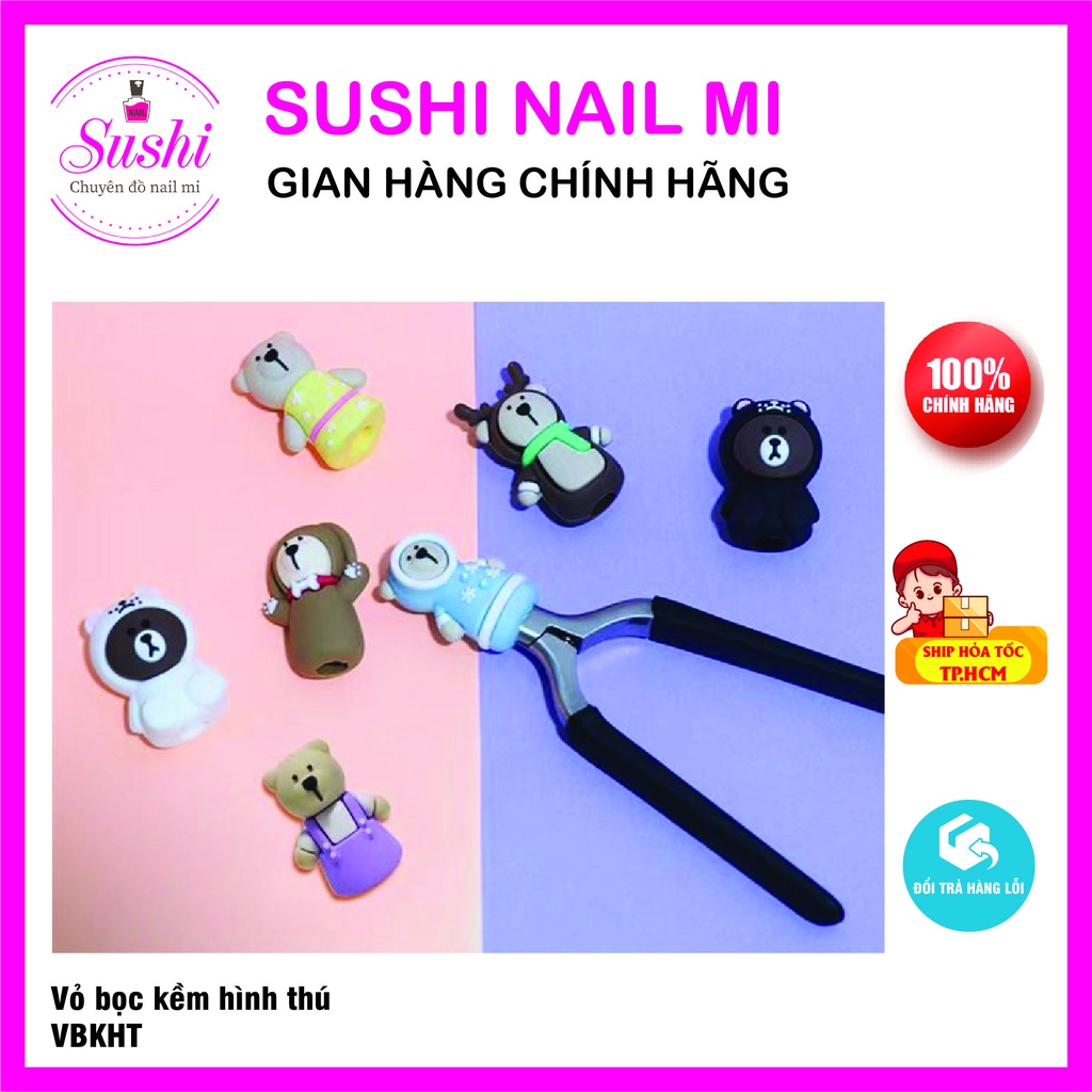 Vỏ bọc đầu kìm hình thú , chân thú cute - Bảo vệ đầu kềm silicon chuyên dụng cho dân làm móng - Sushi nail mi