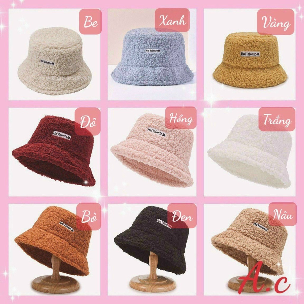 Mũ Bucket Lông Cừu | Mũ nón len nữ phong cách Hàn Quốc iLita bucket lông cừu ulzzang dành cho bạn nữ xinh đẹp
