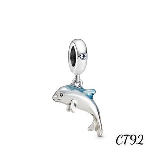 CHARM PAN ALE TREO CÁ HEO XANH BẠC S925 THUẦN KHIẾT HÀNG CAO CẤP