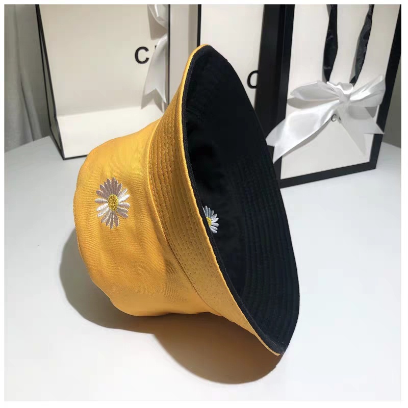 Nón tai bèo bam bữ 2 lớp thêu Hoa Cúc, mũ bucket chống nắng unisex thoáng mát - trieuvy_fashion